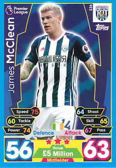 James McClean West Bromwich Albion 2017/18 Topps Match Attax #336